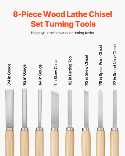 8pcs wood lathe chisel set - wood,